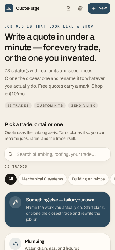 QuoteForge App Interface